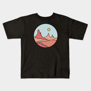 Red Desert Minimal Landscape Kids T-Shirt